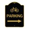 Signmission BicycleParking Right Arrow, Black & Gold Aluminum Architectural Sign, 18" x 24", BG-1824-24315 A-DES-BG-1824-24315 - alternate 1